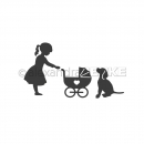 Mädchen mit Puppenwagen, Stanze - Alexandra Renke