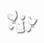 Hahn, Hühner und Kücken, Stanze - Gummiapan