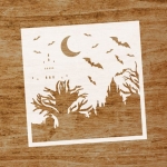 Halloween Landschaft, Schablone - Evyre